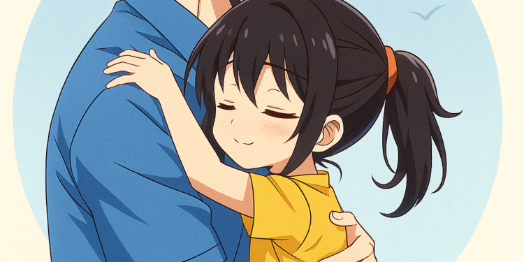 حق مشاهدة واصطحاب المحضون - أب يحتضن ابنته بحب في مشهد مؤثر يعكس العلاقة الأسرية